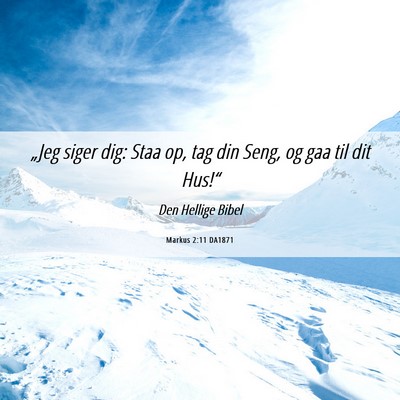 Picture 06 - Markus 2:11 DA1871 - „Jeg siger dig: Staa op, tag din Seng, og gaa - Bible Verse Picture