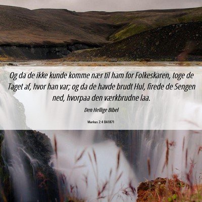 Picture 06 - Markus 2:4 DA1871 - Og da de ikke kunde komme nær til ham for - Bible Verse Picture