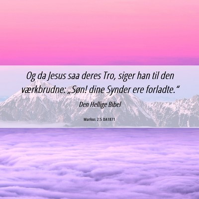 Picture 06 - Markus 2:5 DA1871 - Og da Jesus saa deres Tro, siger han til den - Bible Verse Picture