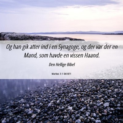 Picture 06 - Markus 3:1 DA1871 - Og han gik atter ind i en Synagoge, og der var - Bible Verse Picture