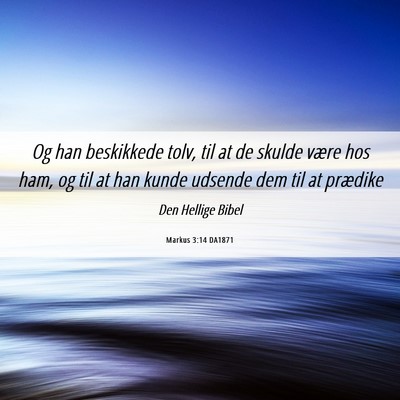 Picture 06 - Markus 3:14 DA1871 - Og han beskikkede tolv, til at de skulde være - Bible Verse Picture