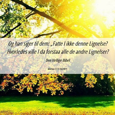 Picture 06 - Markus 4:13 DA1871 - Og han siger til dem: „Fatte I ikke denne - Bible Verse Picture