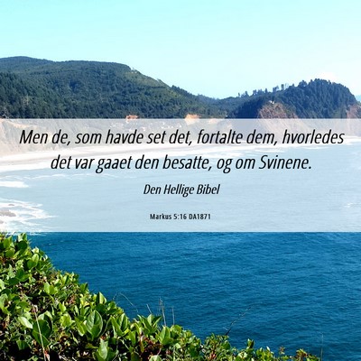 Picture 06 - Markus 5:16 DA1871 - Men de, som havde set det, fortalte dem, - Bible Verse Picture