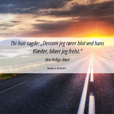 Picture 06 - Markus 5:28 DA1871 - Thi hun sagde: „Dersom jeg rører blot ved hans - Bible Verse Picture