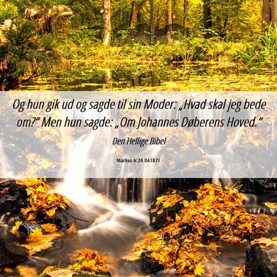 Picture 06 - Markus 6:24 DA1871 - Og hun gik ud og sagde til sin Moder: „Hvad - Bible Verse Picture