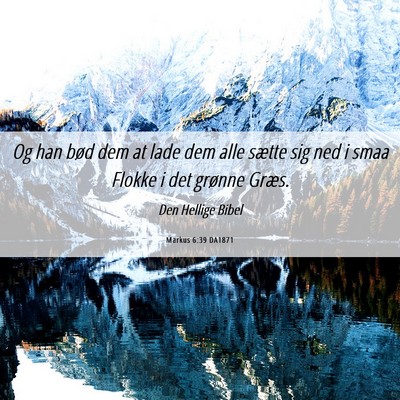 Picture 06 - Markus 6:39 DA1871 - Og han bød dem at lade dem alle sætte sig ned i - Bible Verse Picture
