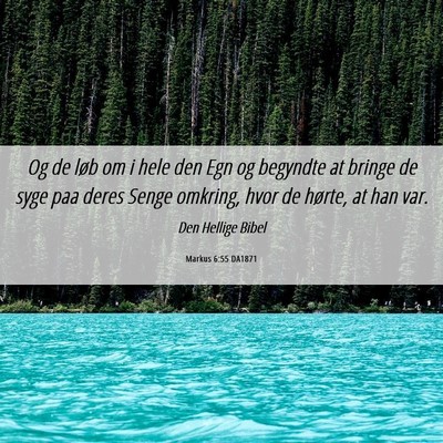 Picture 06 - Markus 6:55 DA1871 - Og de løb om i hele den Egn og begyndte at - Bible Verse Picture