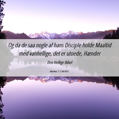 Picture 06 - Markus 7:2 DA1871 - Og da de saa nogle af hans Disciple holde Maaltid - Bible Verse Picture