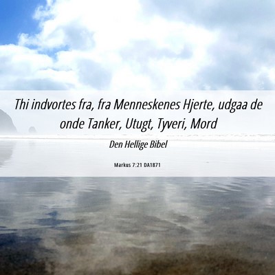 Picture 06 - Markus 7:21 DA1871 - Thi indvortes fra, fra Menneskenes Hjerte, udgaa - Bible Verse Picture