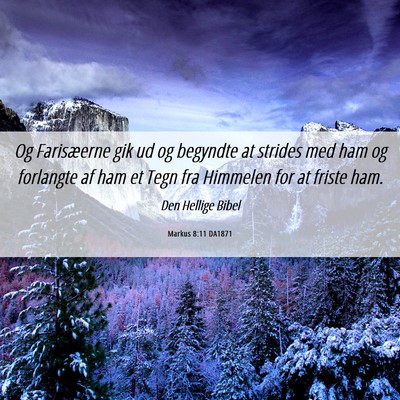 Picture 06 - Markus 8:11 DA1871 - Og Farisæerne gik ud og begyndte at strides med - Bible Verse Picture