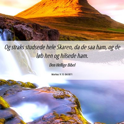 Picture 06 - Markus 9:15 DA1871 - Og straks studsede hele Skaren, da de saa ham, og - Bible Verse Picture