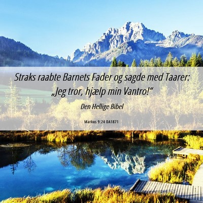Picture 06 - Markus 9:24 DA1871 - Straks raabte Barnets Fader og sagde med Taarer: - Bible Verse Picture