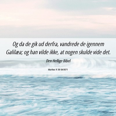 Picture 06 - Markus 9:30 DA1871 - Og da de gik ud derfra, vandrede de igennem - Bible Verse Picture