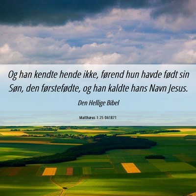 Picture 06 - Matthæus 1:25 DA1871 - Og han kendte hende ikke, førend hun havde født - Bible Verse Picture