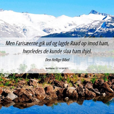 Picture 06 - Matthæus 12:14 DA1871 - Men Farisæerne gik ud og lagde Raad op imod ham, - Bible Verse Picture