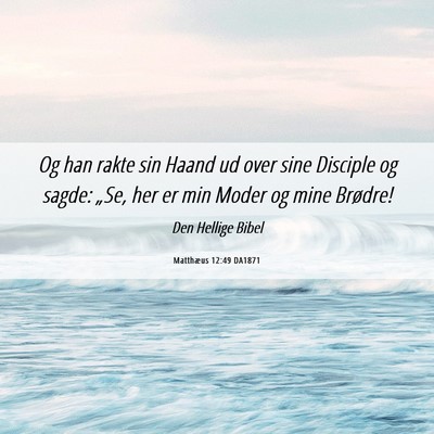 Picture 06 - Matthæus 12:49 DA1871 - Og han rakte sin Haand ud over sine Disciple og - Bible Verse Picture