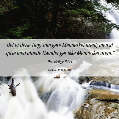 Picture 06 - Matthæus 15:20 DA1871 - Det er disse Ting, som gøre Mennesket urent; men - Bible Verse Picture