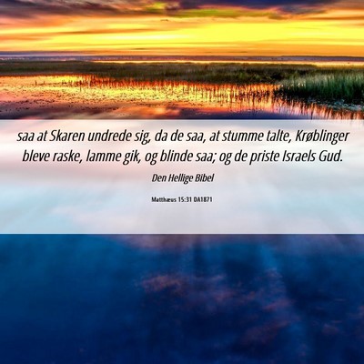 Picture 06 - Matthæus 15:31 DA1871 - saa at Skaren undrede sig, da de saa, at stumme - Bible Verse Picture