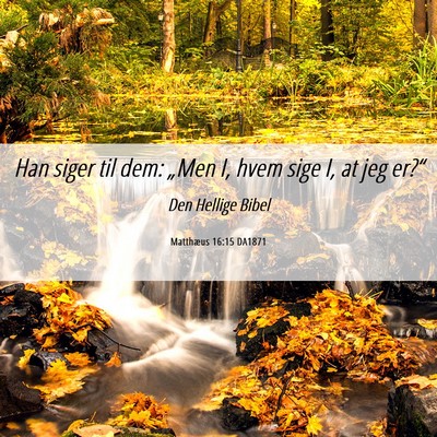 Picture 06 - Matthæus 16:15 DA1871 - Han siger til dem: „Men I, hvem sige I, at jeg - Bible Verse Picture