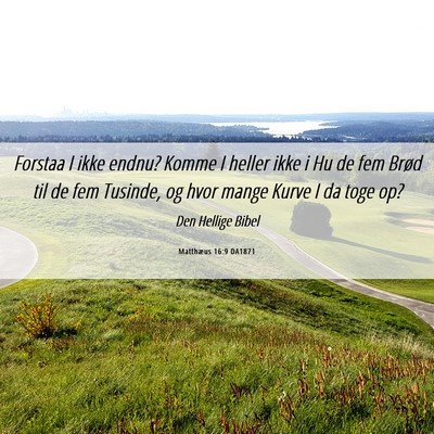 Picture 06 - Matthæus 16:9 DA1871 - Forstaa I ikke endnu? Komme I heller ikke i Hu de - Bible Verse Picture