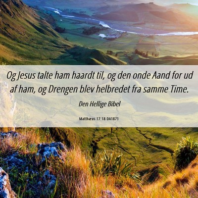 Picture 06 - Matthæus 17:18 DA1871 - Og Jesus talte ham haardt til, og den onde Aand - Bible Verse Picture