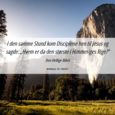 Picture 06 - Matthæus 18:1 DA1871 - I den samme Stund kom Disciplene hen til Jesus og - Bible Verse Picture