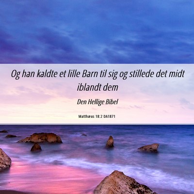 Picture 06 - Matthæus 18:2 DA1871 - Og han kaldte et lille Barn til sig og stillede - Bible Verse Picture