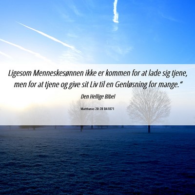 Picture 06 - Matthæus 20:28 DA1871 - Ligesom Menneskesønnen ikke er kommen for at - Bible Verse Picture