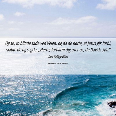 Picture 06 - Matthæus 20:30 DA1871 - Og se, to blinde sade ved Vejen, og da de hørte, - Bible Verse Picture