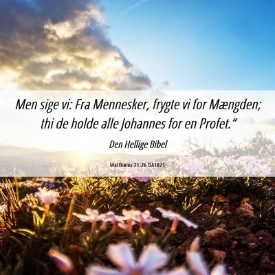 Picture 06 - Matthæus 21:26 DA1871 - Men sige vi: Fra Mennesker, frygte vi for - Bible Verse Picture
