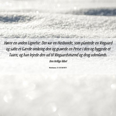 Picture 06 - Matthæus 21:33 DA1871 - Hører en anden Lignelse: Der var en Husbonde, - Bible Verse Picture