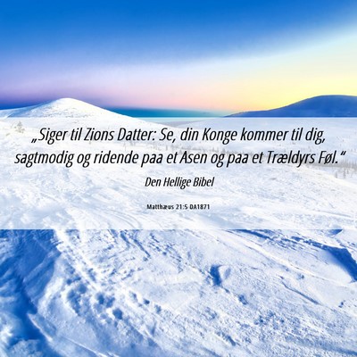 Picture 06 - Matthæus 21:5 DA1871 - „Siger til Zions Datter: Se, din Konge kommer - Bible Verse Picture