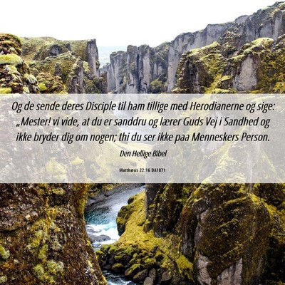 Picture 06 - Matthæus 22:16 DA1871 - Og de sende deres Disciple til ham tillige med - Bible Verse Picture