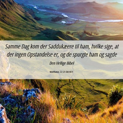 Picture 06 - Matthæus 22:23 DA1871 - Samme Dag kom der Saddukæere til ham, hvilke - Bible Verse Picture