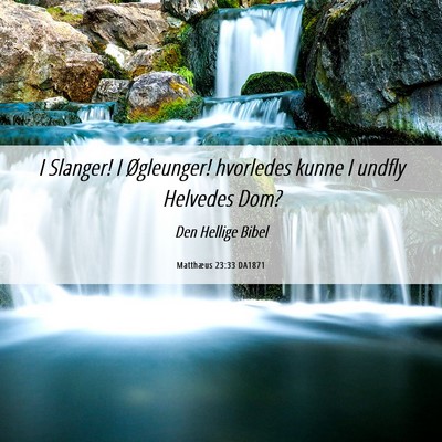Picture 06 - Matthæus 23:33 DA1871 - I Slanger! I Øgleunger! hvorledes kunne I undfly - Bible Verse Picture
