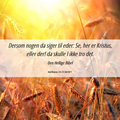 Picture 06 - Matthæus 24:23 DA1871 - Dersom nogen da siger til eder: Se, her er - Bible Verse Picture