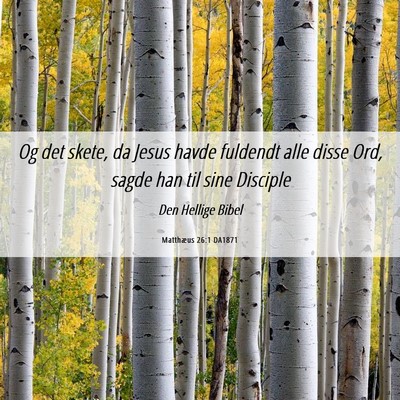 Picture 06 - Matthæus 26:1 DA1871 - Og det skete, da Jesus havde fuldendt alle disse - Bible Verse Picture