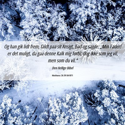 Picture 06 - Matthæus 26:39 DA1871 - Og han gik lidt frem, faldt paa sit Ansigt, bad - Bible Verse Picture