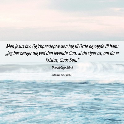 Picture 06 - Matthæus 26:63 DA1871 - Men Jesus tav. Og Ypperstepræsten tog til Orde - Bible Verse Picture