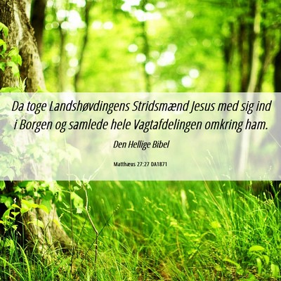 Picture 06 - Matthæus 27:27 DA1871 - Da toge Landshøvdingens Stridsmænd Jesus med - Bible Verse Picture