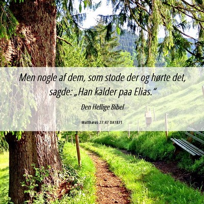 Picture 06 - Matthæus 27:47 DA1871 - Men nogle af dem, som stode der og hørte det, - Bible Verse Picture