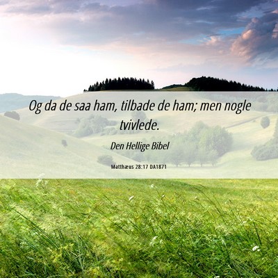 Picture 06 - Matthæus 28:17 DA1871 - Og da de saa ham, tilbade de ham; men nogle - Bible Verse Picture