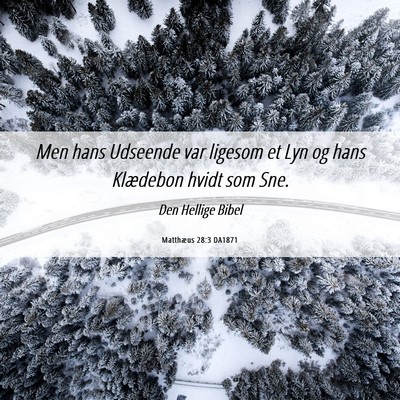 Picture 06 - Matthæus 28:3 DA1871 - Men hans Udseende var ligesom et Lyn og hans - Bible Verse Picture