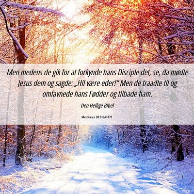 Picture 06 - Matthæus 28:9 DA1871 - Men medens de gik for at forkynde hans Disciple - Bible Verse Picture