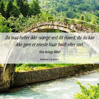Picture 06 - Matthæus 5:36 DA1871 - Du maa heller ikke sværge ved dit Hoved, thi du - Bible Verse Picture
