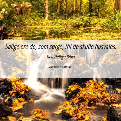 Picture 06 - Matthæus 5:4 DA1871 - Salige ere de, som sørge, thi de skulle - Bible Verse Picture