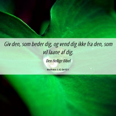Picture 06 - Matthæus 5:42 DA1871 - Giv den, som beder dig, og vend dig ikke fra den, - Bible Verse Picture