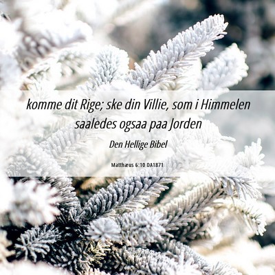 Picture 06 - Matthæus 6:10 DA1871 - komme dit Rige; ske din Villie, som i Himmelen - Bible Verse Picture