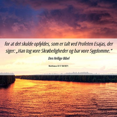Picture 06 - Matthæus 8:17 DA1871 - for at det skulde opfyldes, som er talt ved - Bible Verse Picture
