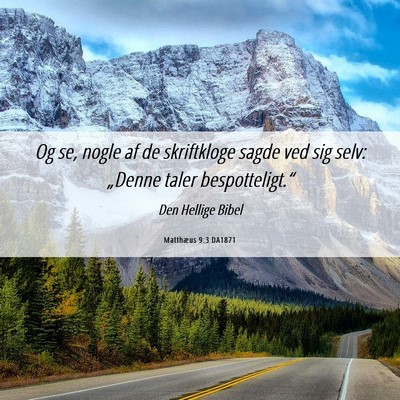 Picture 06 - Matthæus 9:3 DA1871 - Og se, nogle af de skriftkloge sagde ved sig - Bible Verse Picture